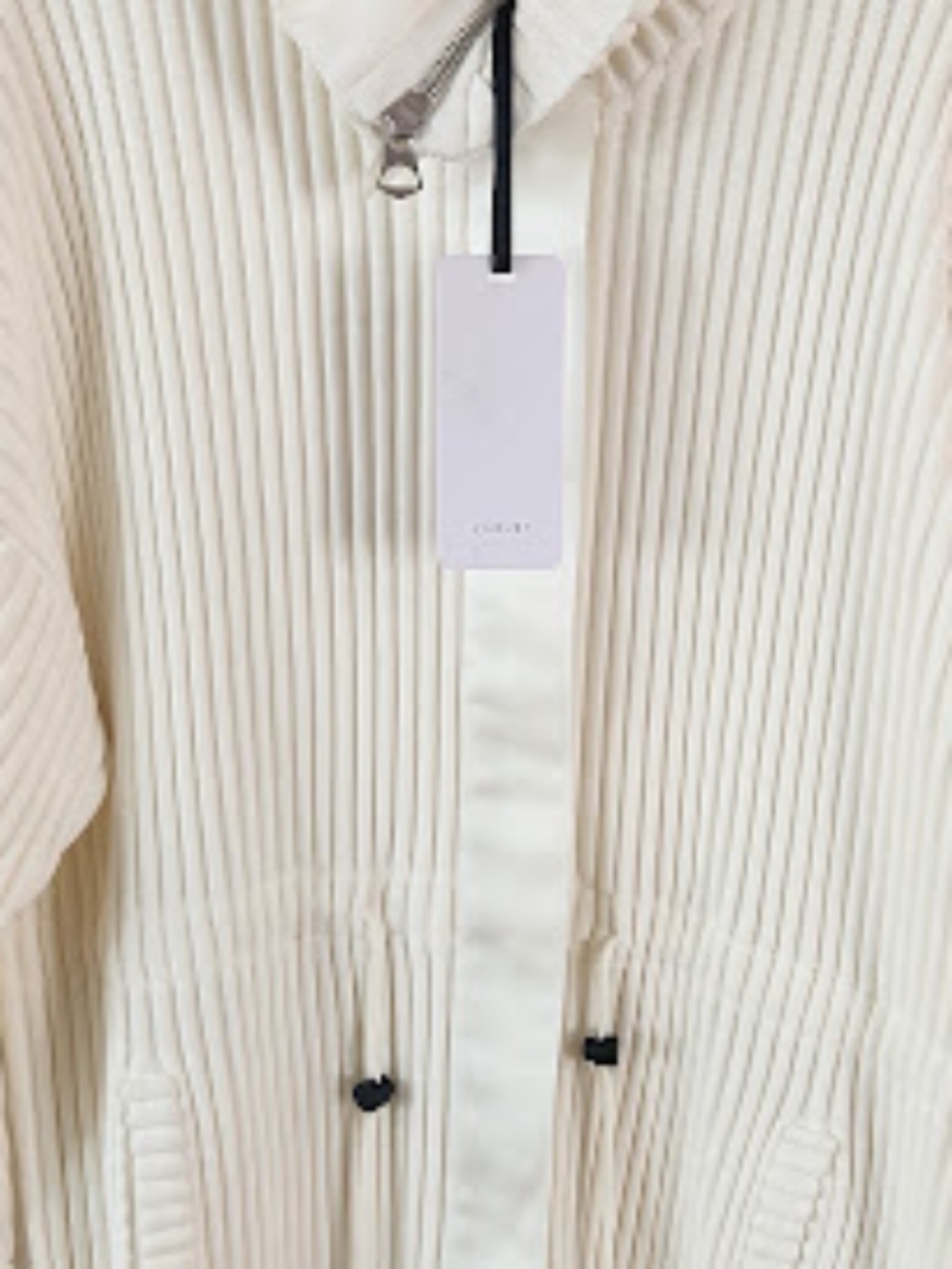 Varley Greenfield, Rib-Knit Off-white Jacket, Women’s L, 100% Cotton, NWT